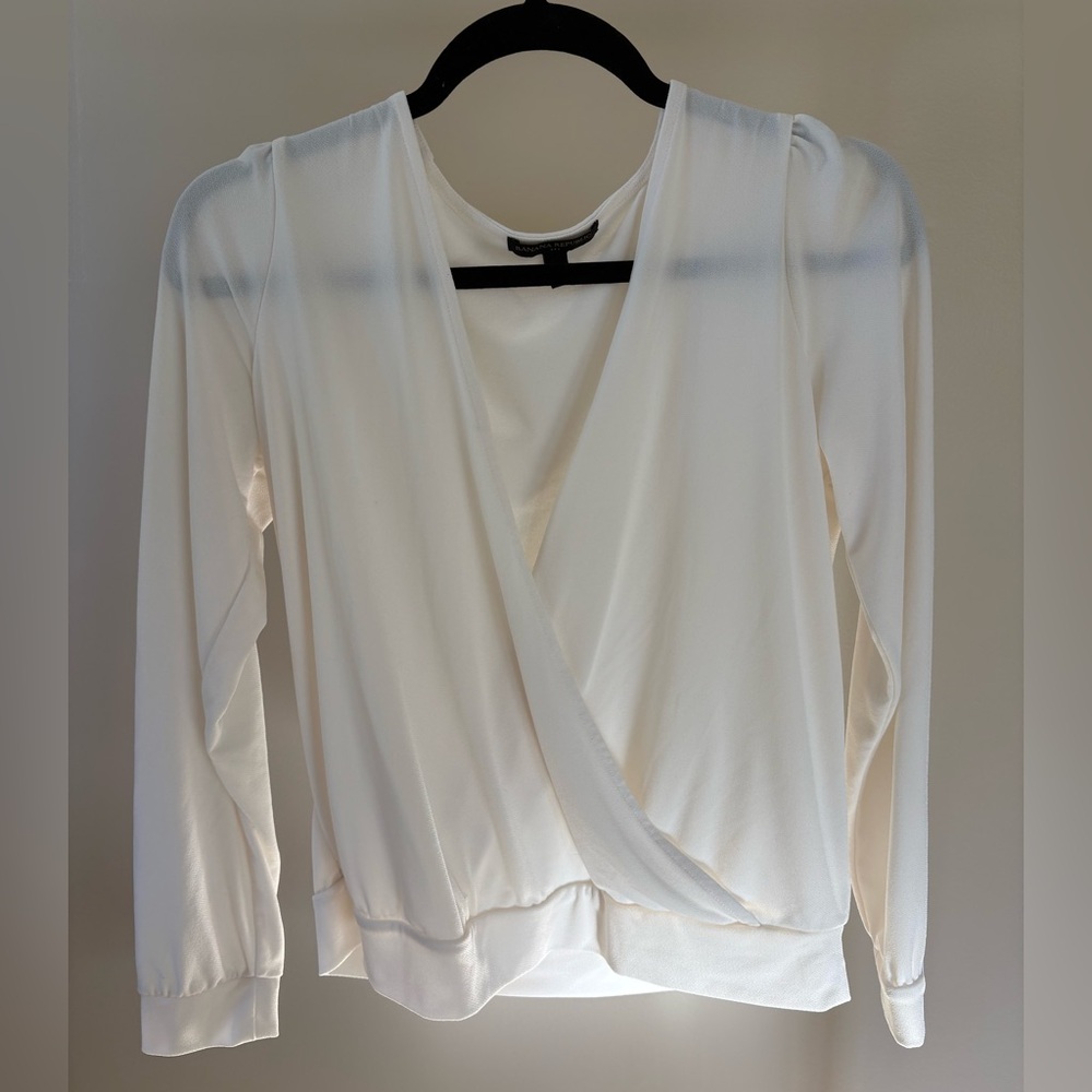 Banana Republic Ivory Wrap Blouse